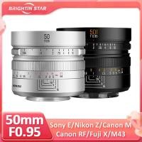 ราคา Brightin Star 50mm F0.95 APS-C โฟกัสคงที่รูรับแสงขนาดใหญ่เลนส์ภาพสําหรับกล้อง Sony E Nikon Z Fuji XF Canon EOS M RF R50 M1 M200 Panasonic Olympus (42804633408)