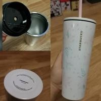 ราคา แก้วStarbucks stainless White pink 16oz ส่งฟรี (2640216289)