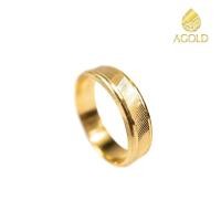 ราคา AGOLD แหวนทองคำแท้ ลายเหลี่ยมรุ้ง น้ำหนักครึ่งสลึง (1253311412)