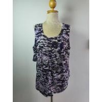 ราคา FF03864 เสื้อผ้ามือสอง ลายดอกไม้ สีม่วง แบรนด์ CLEO อก 44-50 นิ้ว (18883928445)