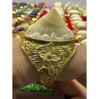 ราคา แหวนทองเหลืองแท้หัวกระเบนท้องน้ำแท้ขนาดหัว 2.5 เซนต์ (41330953503)
