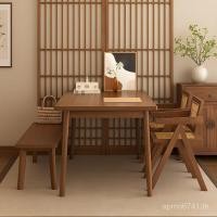 ราคา โต๊ะรับประทานอาหารเก้าอี้รวมกันทั้งครัวเรือนโต๊ะโบราณโต๊ะรับประทานอาหารกินสี่เหลี่ยมขนาดกลางเก้าอี้ที่เรียบง่ายสีไม้เนื้อแข็งวอลนัท โฟล์คสวาเก้น (55858645427)
