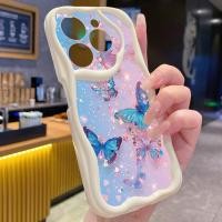 ราคา เข้ากันได้กับ Infinix Note 40 30 12 Pro Hot 40 40i 30i 20S 20i 12i เคสผีเสื้อหรูหราฝาครอบคลื่นด้านใน (52561296606)