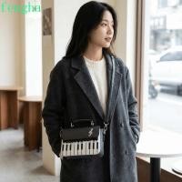 ราคา FENGHA กระเป๋าสะพายทรงสี่เหลี่ยม, หนัง PU ปักเปียโนหมายเหตุกระเป๋าสะพายข้าง, ใหม่สีคมชัดลายจุดพลิกซิปกระเป๋าถือช้อปปิ้ง (46962257650)