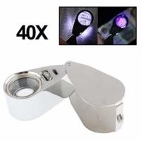 ราคา แว่นขยายขนาดมินิ+ไฟLED ( LED-6 Shaped jewelry magnifier 40x-25mm ) MG21011(สีเงิน) (1029123441)