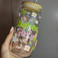 ราคา แก้วน้ำลายน่ารัก แก้วใส แก้วมัทฉะ (50257685488)