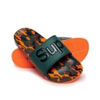 ราคา SUPERDRY AOP BEACH SLIDE รองเท้าแตะแบบสวม สำหรับผู้ชาย สี Khaki/Black/Orange Splodge Camo (10481792326)