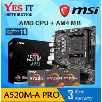 ราคา MSI A520M-A PRO MATX AMD AM4 MOTHERBOARD + โปรเซสเซอร์เดสก์ท็อป AMD RyzenTM 5000 Series (49252809371)