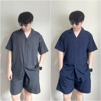 ราคา ชุดเซ็ตเสื้อเชิ้ต เสื้อกางเกงขาสั้น ผ้าไหมอิตาลี ผ้านุ่ม ใส่สบาย (26479443106)