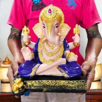 ราคา NMT8 พระพิฆเนศอินเดีย ปางประทานพร พระวรกายสีเนื้อชุดสีม่วง หน้าตักประมาณ 7 นิ้ว งานเรซิ่นแต่งสีพรีเมี่ยม (17998218273)