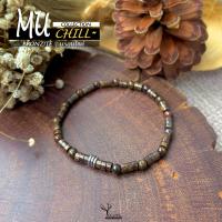 ราคา สร้อยข้อมือหิน " บรอนไซต์ " แท้ 100% กำไลหินนำโชค ขนาด 4mm ทรงลูกปัดโบราณ (17825401915)