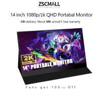 ราคา ZSCMALL จอพกพา 14 นิ้ว ความละเอียด 2K/1080P QHD USB-C3.0 Type C/HDMI IPS สำหรับใช้ในสำนักงาน/นักศึกษา/โทรศัพท์ Samsung/Huawei/Nintendo Switch (22671865459)