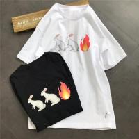 ราคา สไตล์ญี่ปุ่นฤดูร้อนสไตล์ใหม่หวานสไตล์ญี่ปุ่นตลกกระต่ายคู่ลําลองแขนสั้นเสื้อยืดผู้ชายผู้หญิง (57461604935)