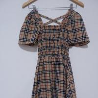 ราคา เดรสลายบลูเบอรี่ แขนตุ๊กตา สม็อคช่วงอก ทรงน่ารัก (2061066840)