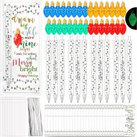 ราคา 30ชุดโรงเรียนของขวัญคริสต์มาสจํานวนมากMerry Brightปากกาลูกลื่นหลอดไฟเครื่องประดับDream Big Sparkle More Shine Brightการ์ดสําหรับนักเรียนจากครูXmas Holidayห้องเรียนรางวัลPR (41881360326)