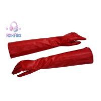 ราคา ถุงมือหนัง PU ใบยาว สีแดง สีพื้น สําหรับผู้หญิง (22340080098)