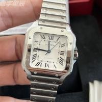 ราคา Cartier Cartier Santos Series นาฬิกาข้อมือผู้ชายกลไกอัตโนมัติ นาฬิกาข้อมือ WSSA0010 (50662529996)