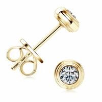 ราคา Relaya ต่างหูฝังเพชร moissanite ข้างละ 50 ตังค์ เงินแท้ 92.5% ชุบทองคำขาว 18 k (50302228752)