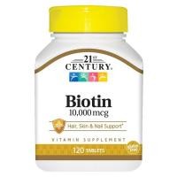 ราคา สินค้าพร้อมส่ง BIOTIN 21st CENTURY 10,000 mcg. Contains 120 tablets 120 เม็ด บำรุงเส้นผม เล็บ ผิวหนัง (22740043763)