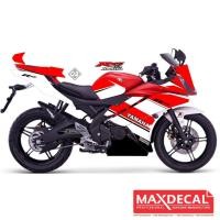ราคา MERAH Yamaha R15 รูปลอกเรียบง่ายสีแดงและสีขาว (47809039940)