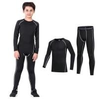 ราคา ชุดรัดกล้ามเนื้อเด็ก ชุดออกกำลังกายเด็ก เสื้อแขนยาว+กางเกงขายาว coolmax (28059743618)