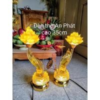 ราคา โคมไฟหมู่บูชาทรงดอกบัว ลาพิส ลาซูลี พร้อมมือพระถือดอกบัว สินค้ามาตรฐานสวยงาม ระดับ 1 (ราคาโคม 1 คู่) (43429931778)