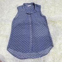 ราคา เสื้อแขนกุด แบรนด์ H&M สีน้ำเงิน ผ้าชีฟอง (25763102229)
