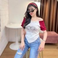 ราคา เสื้อยืดผู้หญิงคอกลมสไตล์เกาหลี สีพื้น พร้อมส่ง (28300993718)