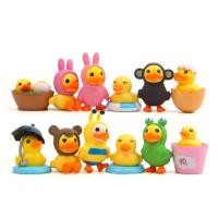 ราคา 12 ชิ้น 4.5 ซม.ร่มเสื้อกันฝนการ์ตูนเป็ด Mini เป็ด Miniature Figurine เครื่องประดับสีเหลือง Ducklings Fairy Garden Terrarium ตกแต่ง (28311894343)