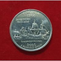 ราคา เหรียญ25เซ็นต์Quartersประเทศสหรัฐอเมริการัฐเวอร์จิเนียปี2000 (20952722825)