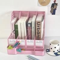 ราคา (พร้อมส่ง)ที่ใส่หนังสือบนโต๊ะ มีช่องเก็บปากกา ใส่A4 ได้ ชั้นวางเอกสาร แฟ้มใส่เอกสาร ฟรีสติ๊กเกอร์ (22888145663)