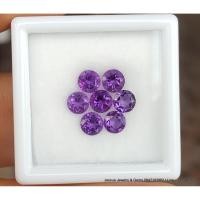 ราคา พลอย อเมทิส { Amethyst } กลม 1.66 ct.(7เม็ด) ขนาด 4.0 x 2.3 mm. สีม่วงเข้มๆ ความสะอาดVVS ค่าความแข็ง7 ประเทศ AFRICA (5738001073)
