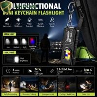 ราคา พวงกุญแจไฟฉายจิ๋ว ชาร์จUSB ไฟฉาย led สําหรับเดินป่า/ตกปลา ไฟฉายแรงสูง ขนาดพกพา (50462365618)