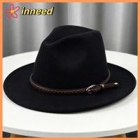ราคา INNEED หมวกปานามา,พร้อมหัวเข็มขัด Vintage Felt Fedora หมวก, แฟชั่นสไตล์อังกฤษ Soft Elegant Rancher หมวกสําหรับผู้ชายผู้หญิง (42031538192)