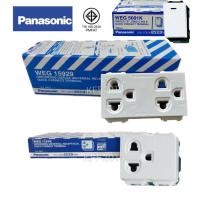 ราคา Panasonic ปลั๊กกราวด์เดี่ยว 3ขา/ปลั๊กกราวน์คู่ 3ขา/สวิตช์ 1 ทางรุ่น WEG1191K /รุ่น WEG15929 /รุ่น WEG 5001Kยกกล่อง10ตัว (23353573875)