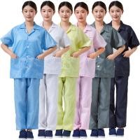 ราคา Anti-Static แขนสั้นตารางแยกเสื้อผ้าโรงงานอิเล็กทรอนิกส์ปุ่มลายสก๊อต Top Suit Static เสื้อผ้าเสื้อผ้าทํางานปลอดฝุ่น (46061779559)