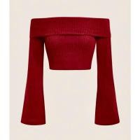 ราคา เสื้อครอป เนื้อผ้าไหมพรมนุ่ม สีไวน์แดง (RED WINE) (25989092613)