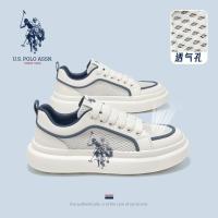 ราคา USPA American Polo Association ของแท้รองเท้าผู้ชายฤดูใบไม้ร่วงน้ําหนักเบา Hollow Breathable Ultra-Light Casual รองเท้าสีขาว (55856986145)