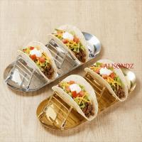 ราคา อัลสันดีซ ทาโก้ ยืนพร้อมถาดพร้อมถ้วยซอส ที่วางทาโก้สแตนเลสกันสนิมทําความสะอาดง่ายคุณภาพสูงลื่นรูปตัว ว แพนเค้กแสดงถาดร้านอาหาร (55708167052)
