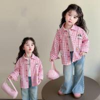 ราคา น่ารัก สาวเสื้อ2025ฤดูใบไม้ผลิใหม่ฤดูใบไม้ร่วงเด็กการ์ตูนสีชมพูตาหมากรุกแขนยาวด้านบนเด็กน่ารักเสื้อเสื้อผ้า (28078777142)