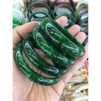 ราคา ลดล้างสต็อคกำไลหยกเนื้อเป๊กเซ็งสีเขียวเข้มเนื้อธรรมชาติของแท้จากพม่า100% (4250381978)
