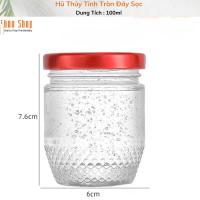 ราคา โถแก้วด้านล่างลายทาง 100มล - แก้วหนา ฝาดีบุกสีแดง (44960699731)