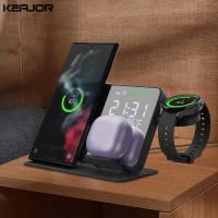 ราคา ❤ 3 In 1 Wireless Charger Samsung Watch 6 5 Pro Fast CHARGING Station สําหรับ Galaxy S24 S23 S2 (43706517918)