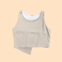 ราคา เสื้อแขนกุด สีครีม ปลายเฉียง (15910083535)