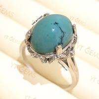 ราคา แหวนเทอร์ควอยส์ แหวนเงินแท้ ชุบทองคำขาว เทอร์ควอยส์แท้ YTG-11662 (55408070784)