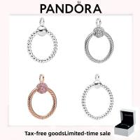 ราคา อุปกรณ์ PANDORA (พร้อมกล่อง) คุณภาพสูง Luxury Holiday Love Gift รอบเพชรเต็ม pavé rose gold ชุบงูกระดูกจี้แหวนแฟชั่นโซ่ (52460709012)
