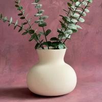 ราคา แจกันเซรามิค แจกันดอกไม้ แจกันสีครีม แจกันโมเดิร์น แจกันมินิมอล แจกันทรงกลม vase vase ceramic - AT1CERAMIC (43206819999)