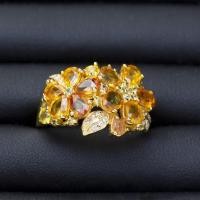 ราคา แหวนพลอยบุษราคัมน้ำทองบางกะจะ(Yellow Sapphire) เรือนเงินแท้ 92.5% ชุบทอง ไซด์นิ้ว 60 หรือเบอร์ 9 US พลอยแท้จากประเทศไทย (12151072254)