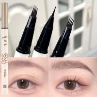 ราคา Natural Black Brown Liquid Eye Brow Tattoo Pencil / 4 Fork Tip Fine Sketch Eyebrow Pen / Waterproof Long Lasting Lower Eyelash Eyeliner ดินสอเขียนคิ้ว / Eye Make up Cosmetic (20182092268)
