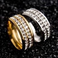 ราคา ‴บุรุษสตรีแฟชั่นคู่แหวน Rhinestones แหวนแต่งงานไทเทเนียมแหวนเครื่องประดับ (1235506938)